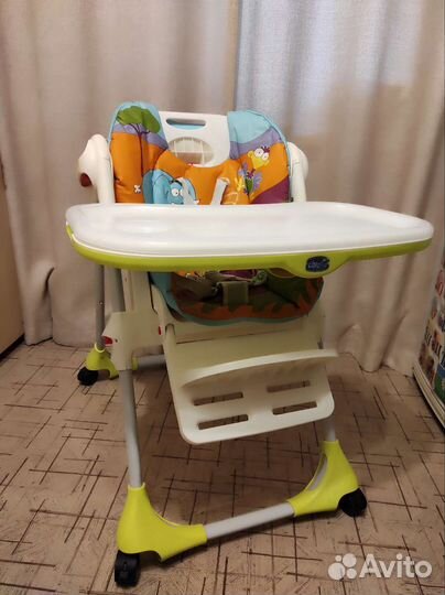 Стульчик для кормления chicco polly на колесах