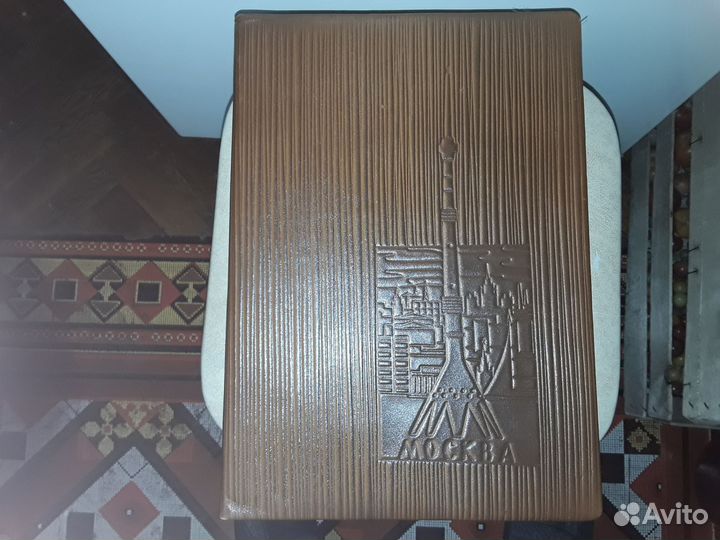 Папка адресная натуральная кожа с оттиском москва