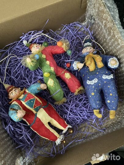 Ватные елочные игрушки набор