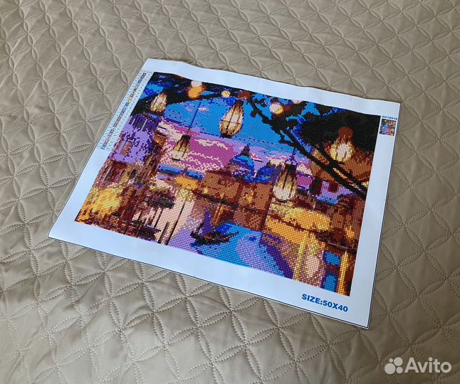 Алмазная мозаика - готовая картина без рамы