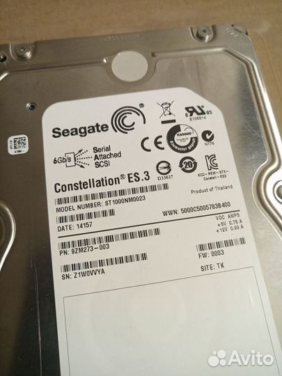 Жесткий диск SAS Seagate 1Tb ST1000NM0023