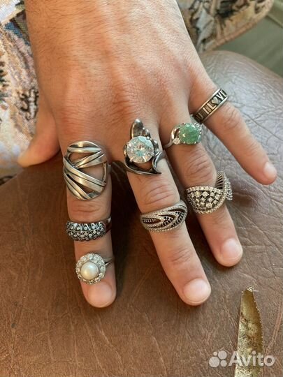 Крупные серебряные кольца