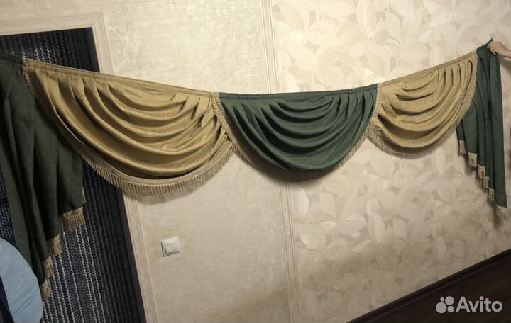 Комплект покрывало и шторы