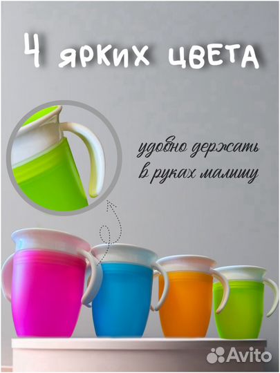 Детская чашка/стакан непроливайка