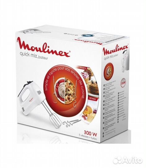 Ручной миксер Moulinex Quick Mix HM3101B1, 300 Вт