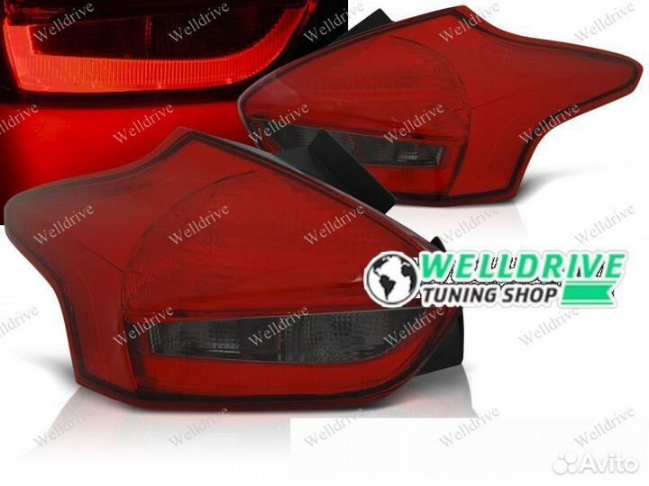 Фонари задние Ford Focus 3 15-18 HB кр-тонир Led