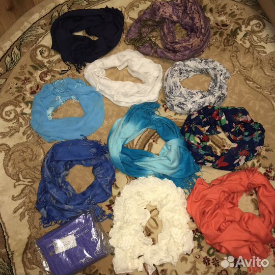Шарфы, палантины, снуд новый (10шт)