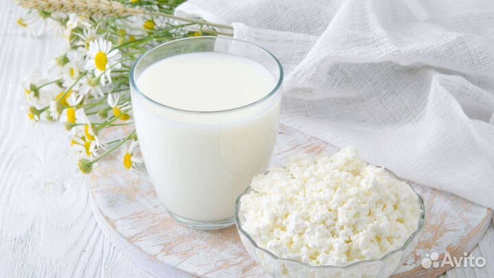 Домашний творог и молоко