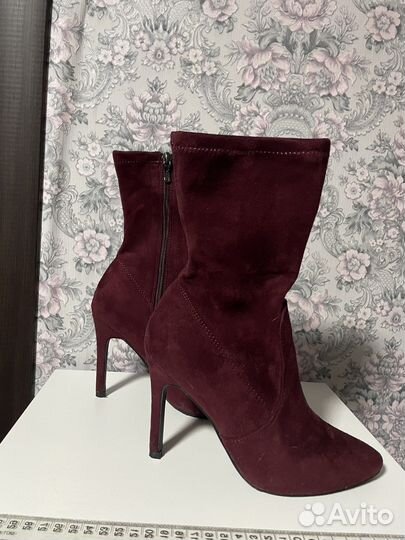 Ботильоны чулки цвет бордо 35