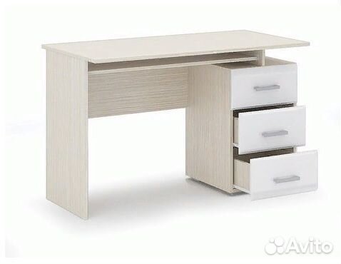 Симба Стол компьютерный (Дуб белфорт/Белый глянец)