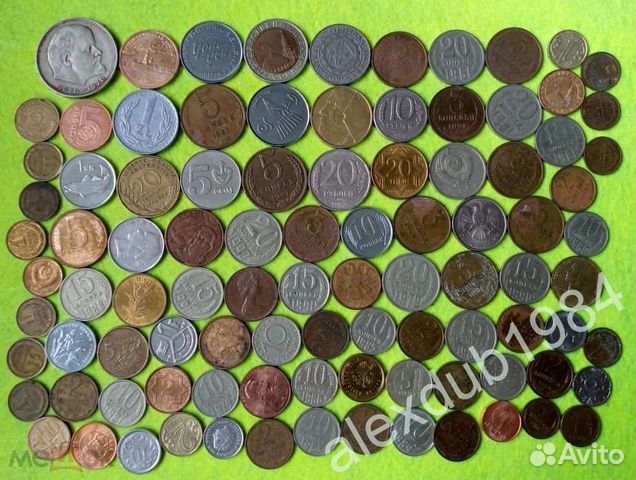 Набор жетонов и монет мира, ссср, 98 штук