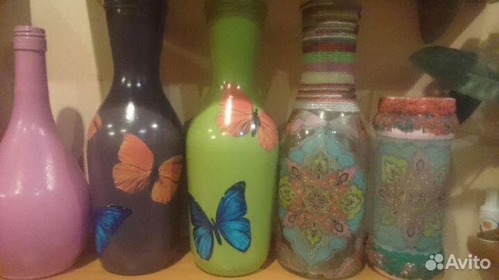 Бутылки вазы подсвечники
