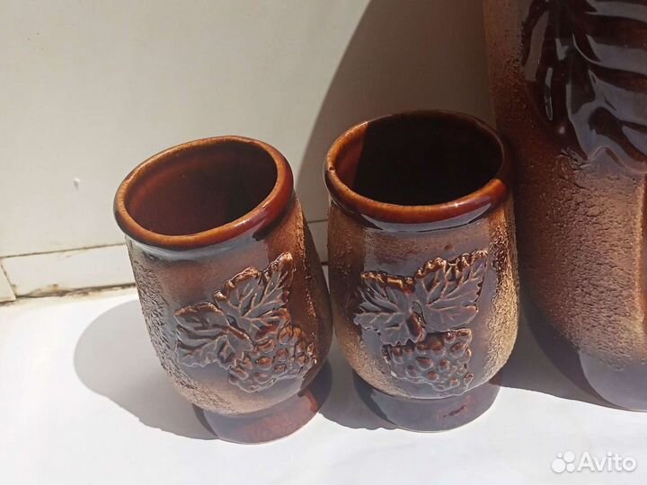 Графин для вина с 4 стаканами новый СССР