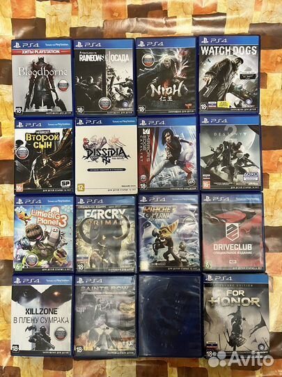 Огромный выбор дисков на PS4 около 200 штук