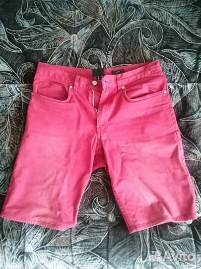 Шорты джинсовые мужские красные 44