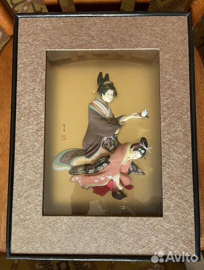 Объемная картина под стеклом, гейши, япония