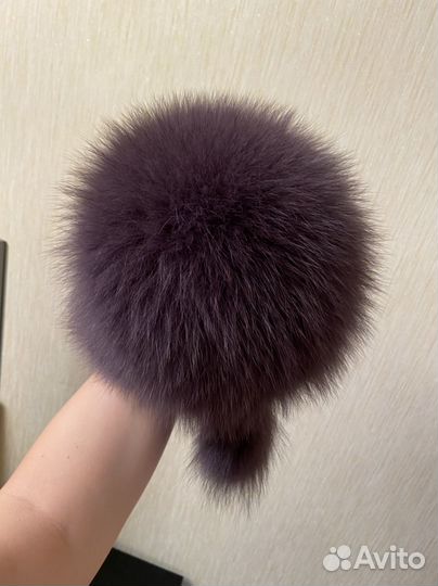 Шапка норковая вязаная