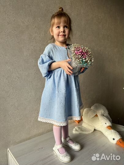 Муслиновое платье 92-98