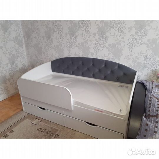 Кровать лдсп детская основание ламели мягк спинка