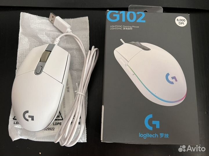 Беспроводная мышь logitech g102 белая