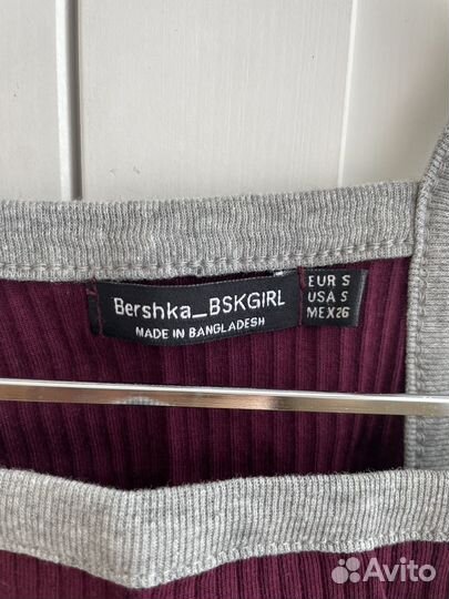 Топики bershka бордовые, XS и S