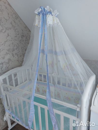 Балдахин с держателем + бортики в кроватку