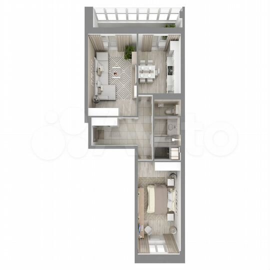 2-к. квартира, 60,4 м², 14/16 эт.