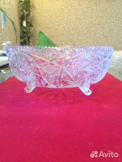 Большая салатница - хрустальная