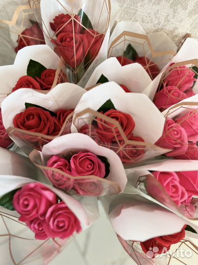 Букет из мыльных роз