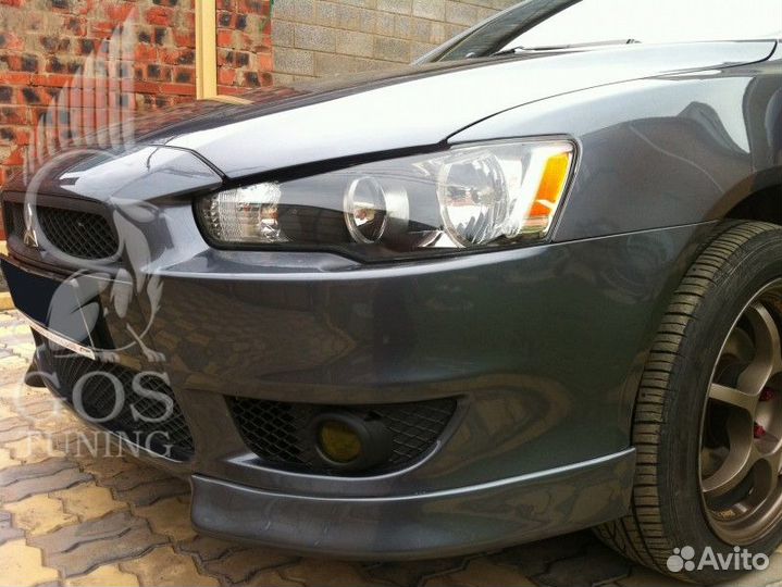 Клыки на передний бампер Mitsubishi Lancer 10