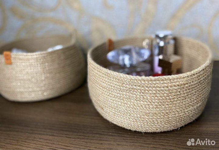 Корзина для хранения из джута для мелочей