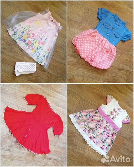 Брендовые вещи большим пакетом на дев 86-98см 2-4г