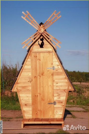 Дачный туалет деревянный SKU005