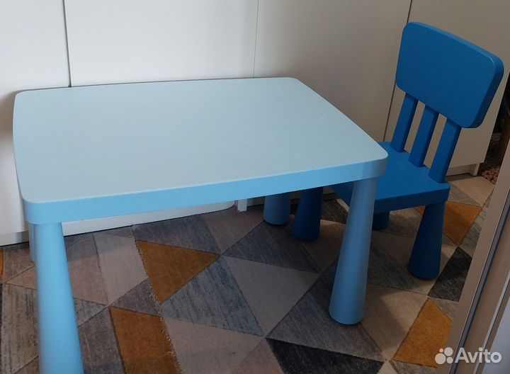 Детский стол и стул IKEA маммут