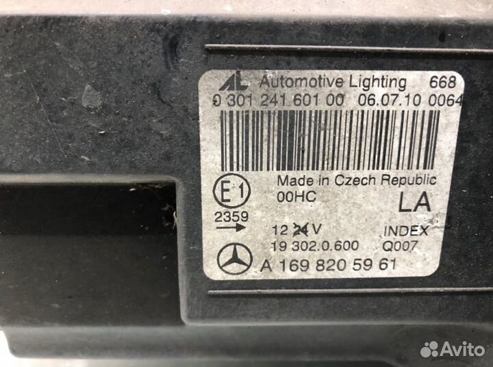 Фара A1698205961 mercedes-benz A W169 (2004-2012)