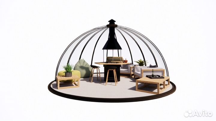 Купольная беседка. Беседка с грилем