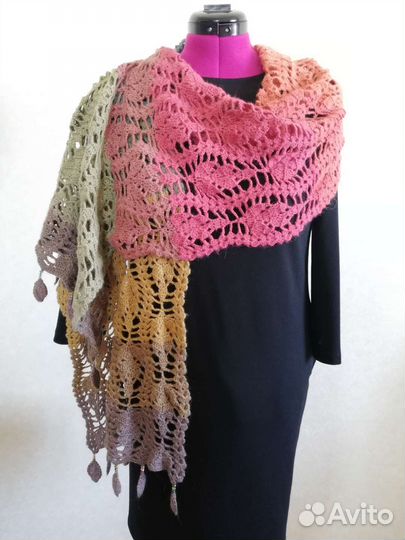 Вязаный шарф палантин