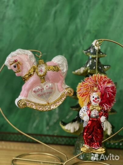 Елочные игрушки, клоун, лошадка, польша