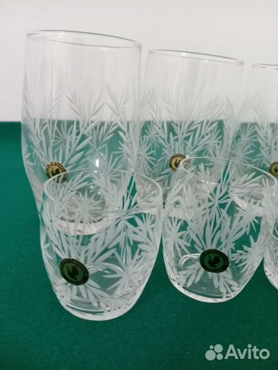 Набор стаканы+стопки. Гусь-хрустальный завод