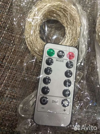 Гирлянда штора с пультом 3х3 м новая