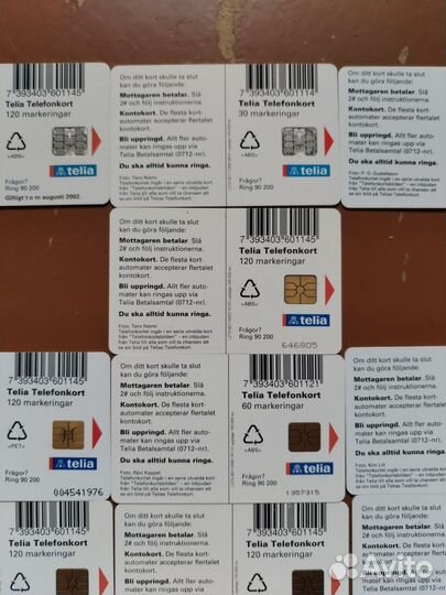 Телефонные карточки Telia