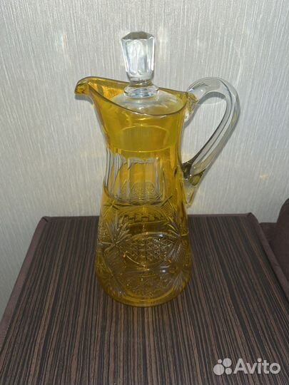 Кувшин цветной хрусталь СССР (Редкий)