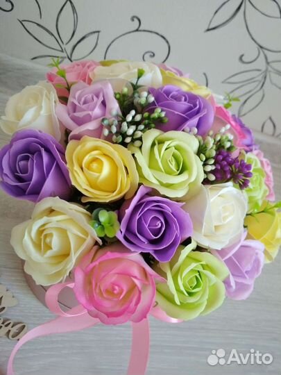 Восхитительные букеты из мыльных роз