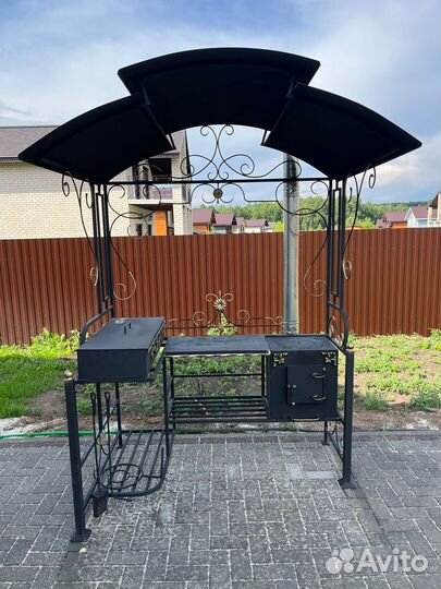 Мангал с печкой под казан