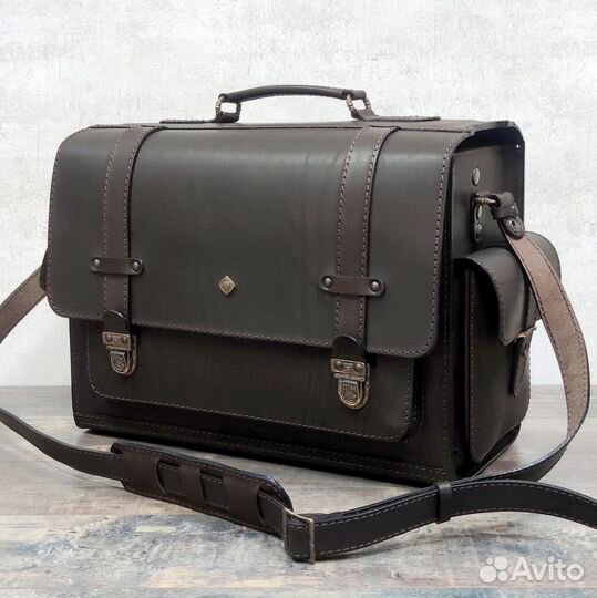 Кофр требный большой коричневый, натуральная кожа