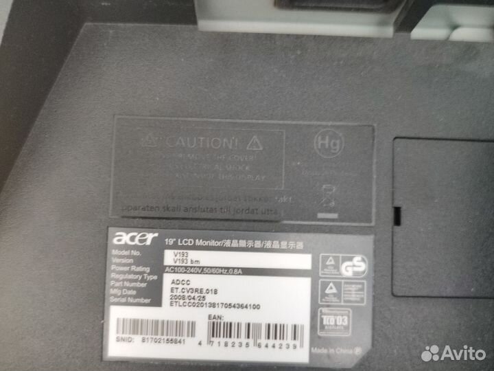 Монитор acer v193