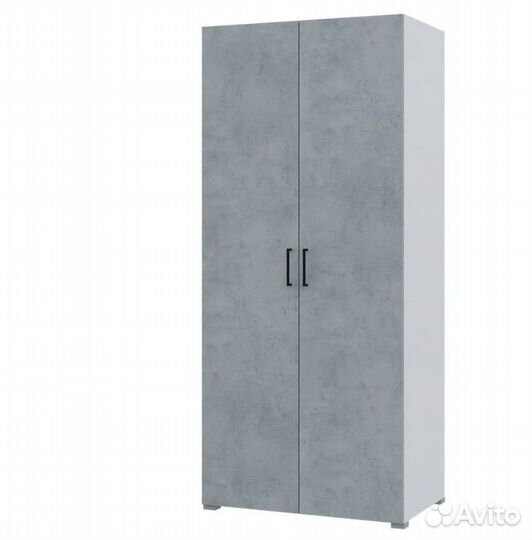 Двухстворчатый шкаф Victor Белый/Бетон