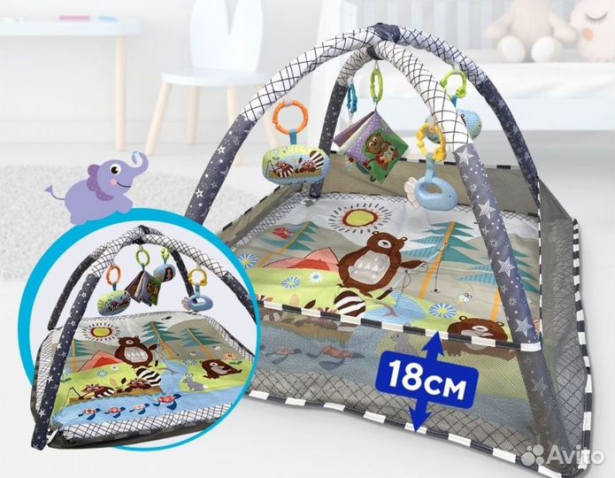 Детский развивающий коврик для новорожденных