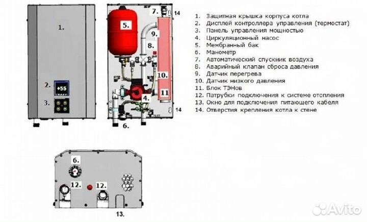 Электрический котел 6-9-12 кВт с Wi-Fi и Янд.Алиса