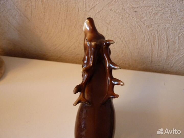 Фарфоровая статуэтка ревущий олень гдр